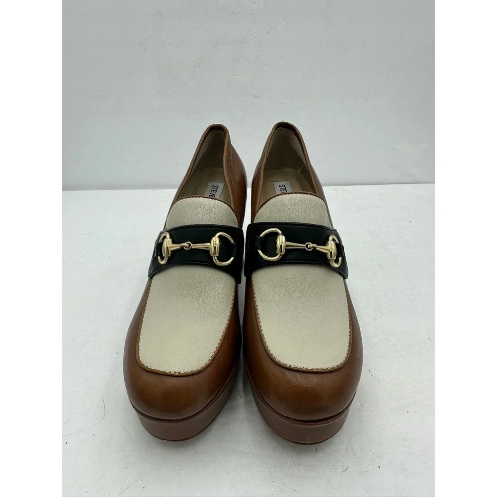 Steve Madden Womens Preppy Cinderella Horsebit Platform Loafers Size 8M Heels